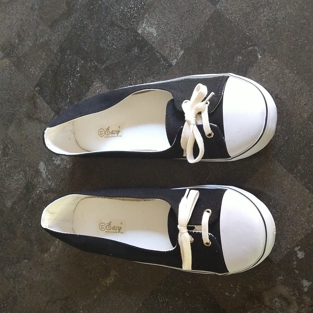 Easy brand black slip on shoes